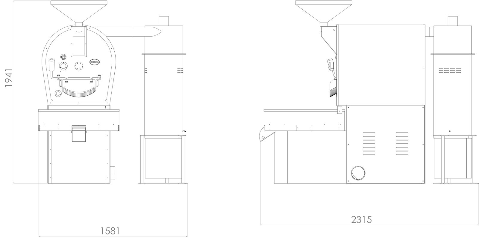 BSC-15 Gen II Specialty Coffee Roasters Layout